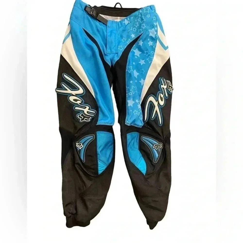 FOX Racing 180 Motorcycle Riding Pants Blue & Black Size 3/4